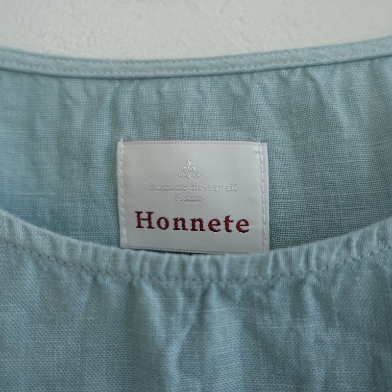 Honnete リネン スモックブラウス ライトグリーン 2026年最新】Honnete 