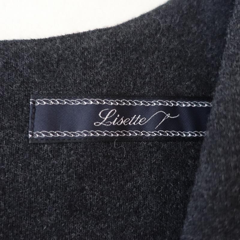 リゼッタ Lisette *ウールオールインワン*36毛チャコールグレーVネック