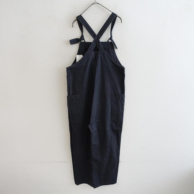 atelier naruse 黒 サロペット atelier naruse】コットンフラックスウールサロペットパンツ - hina