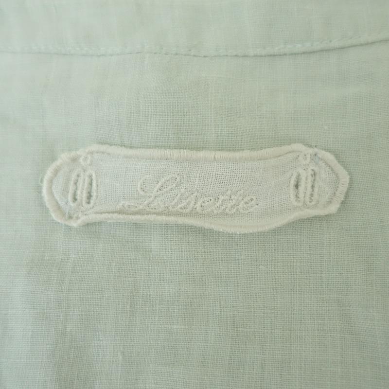 リゼッタ Lisette *リネンブラウス*麻グリーン薄緑フレアチュニック 