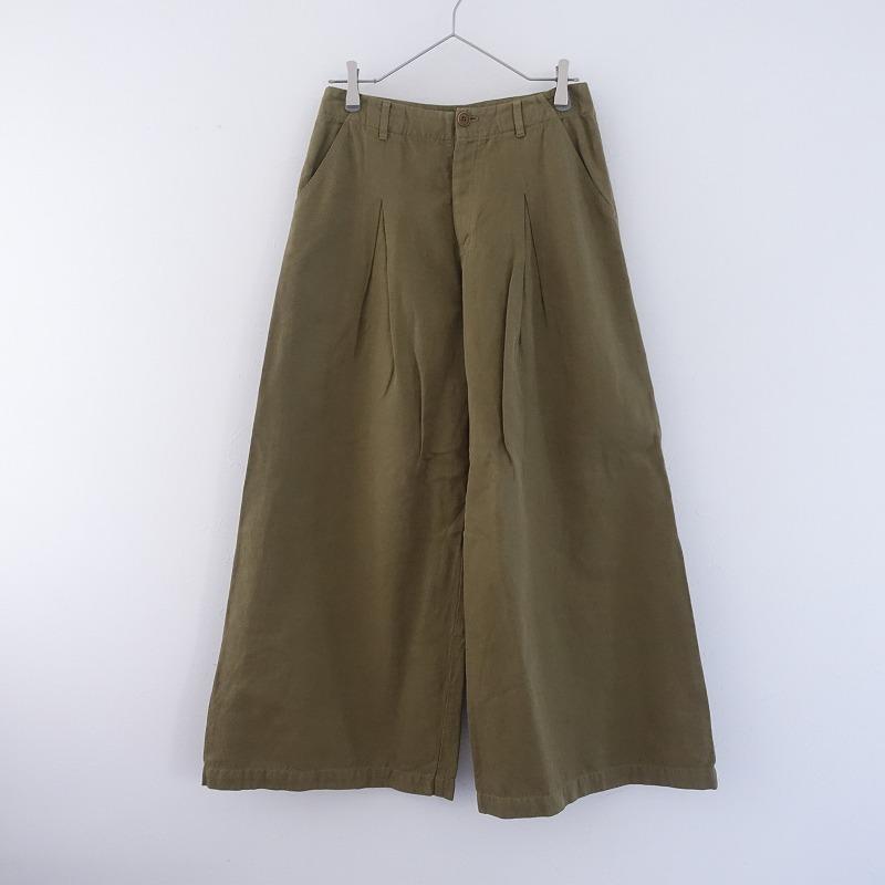 美品 パラスパレス ストレッチウール クロップド ワイドパンツ