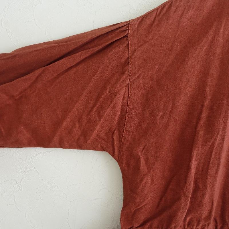 nest Robe（ネストローブ） *リネンギャザー切替ワンピース*麻ブラウン