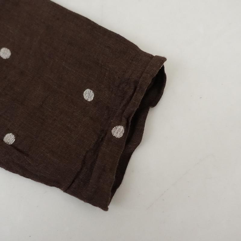 イチアンティークスノアール☆ブラウンリネンブラウス イチアンティークスノアール☆ブラウンリネンブラウス