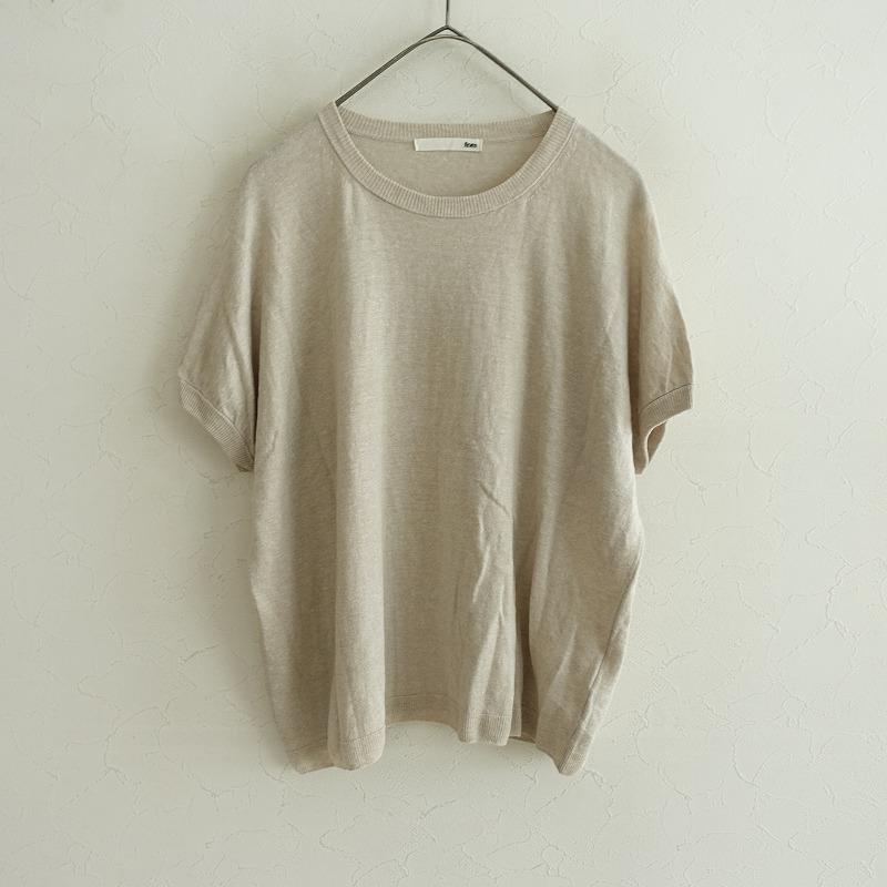 evam eva（エヴァムエヴァ） *リネン半袖ニットプルオーバー*麻 
