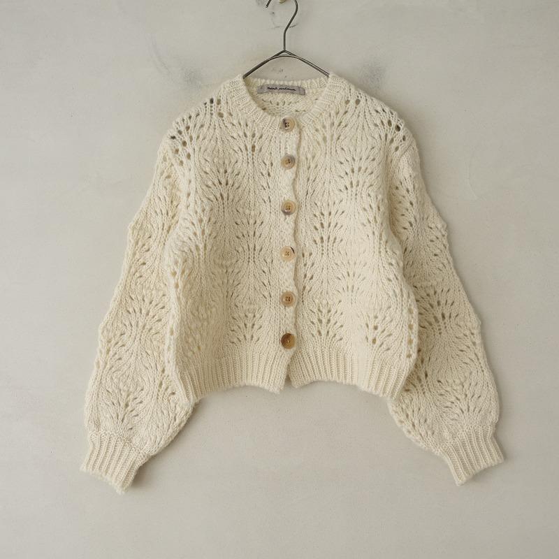 mina perhonen ミナ ペルホネン ウールカーディガン 23AW/定価6.6万】ミナペルホネン mina perhonen boccioloウール透かし