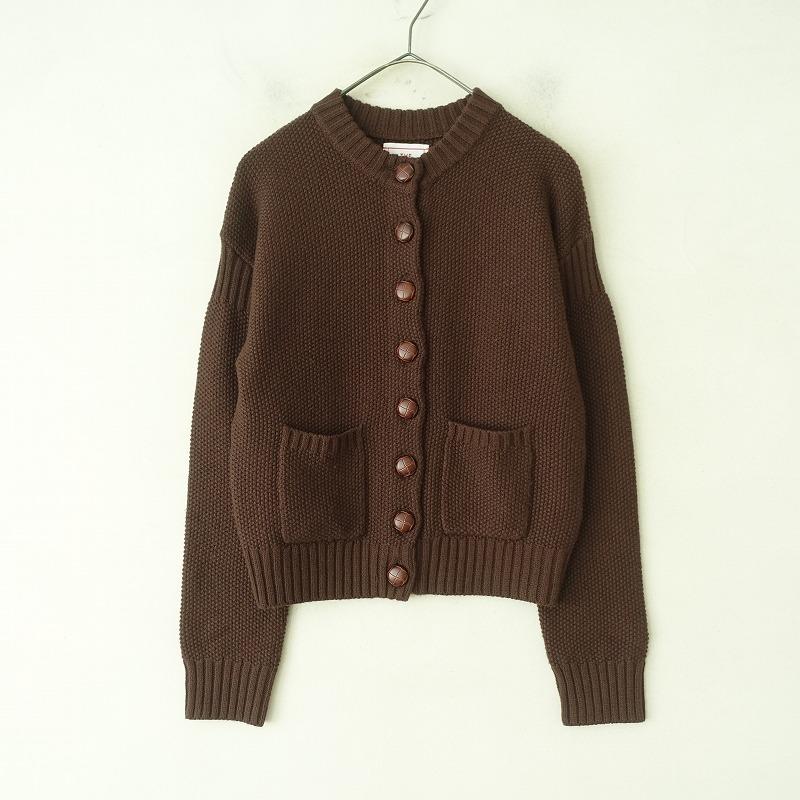 ザファクトリー THE FACTORY *ニットカーディガン*Fブラウン濃茶羽織上