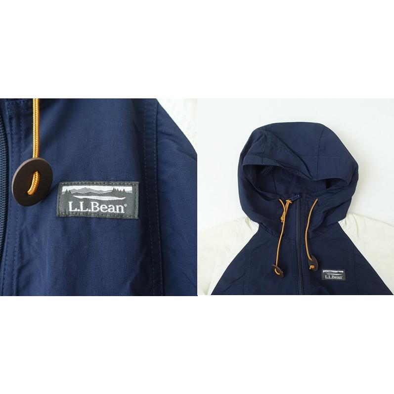 L.L.ビーン L.L.Bean *ハーフジップナイロンパーカー*XS濃紺/グレー 
