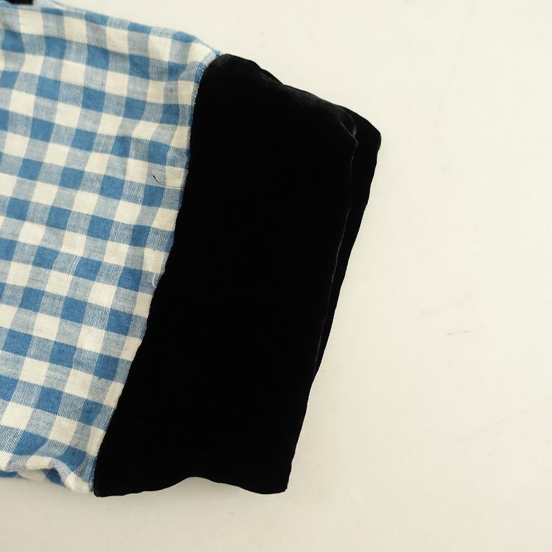 ドゥーブルメゾン DOUBLE MAISON *ガーデンドレス*綿ブルー×ホワイト