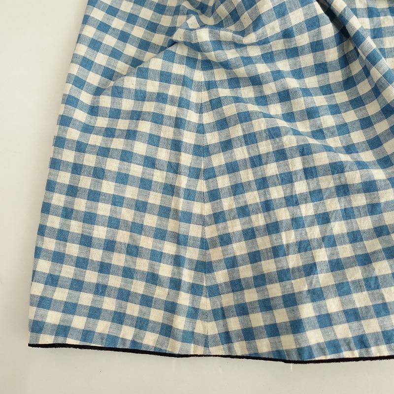 ドゥーブルメゾン DOUBLE MAISON *ガーデンドレス*綿ブルー×ホワイト