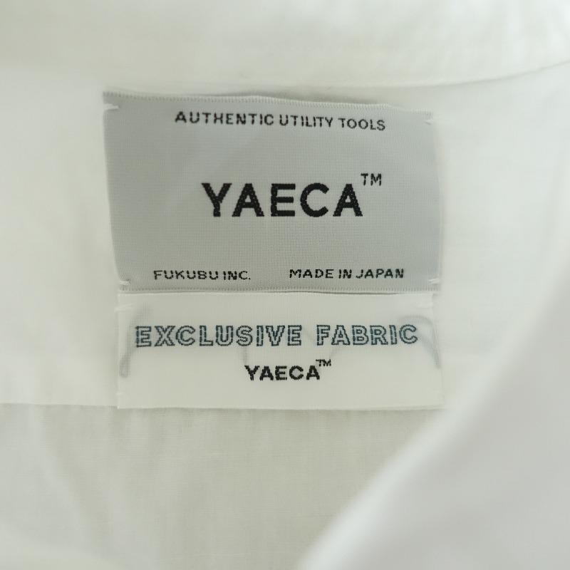 YAECA（ヤエカ） *14184 コットンリネンシャツ*M綿麻ホワイト白長袖 