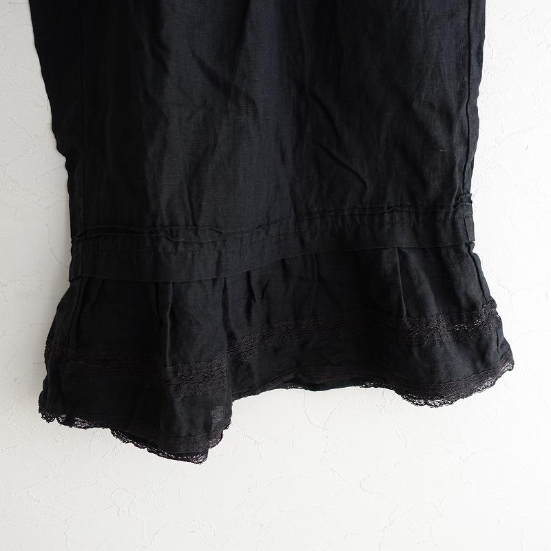 nest Robe（ネストローブ） *リネンレースドロワーズパンツ*麻ブラック