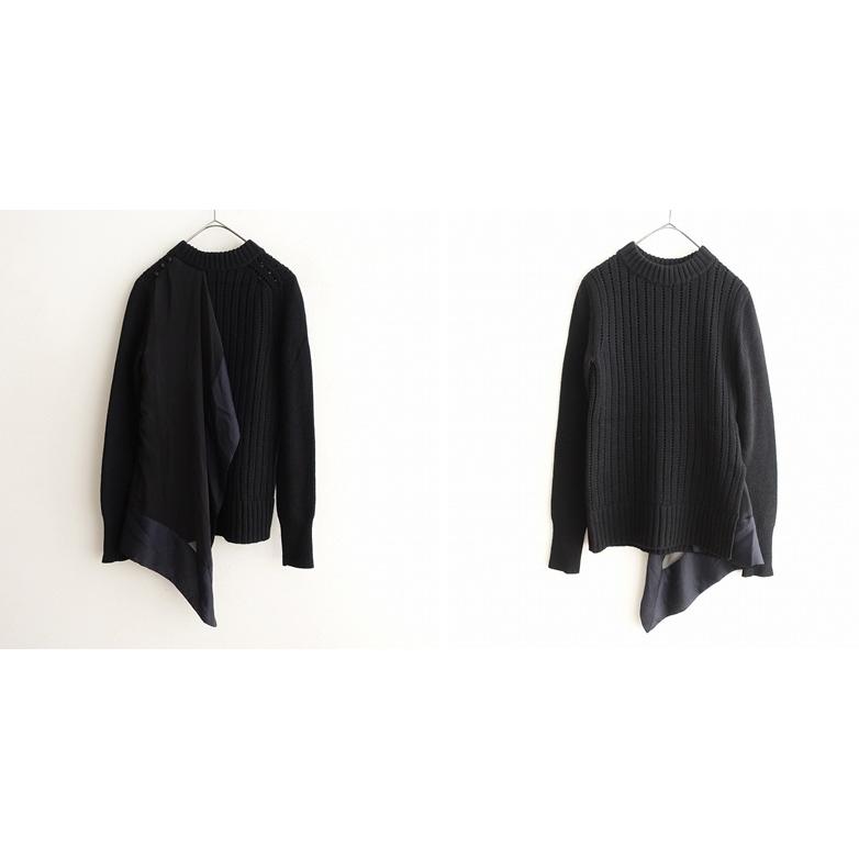 サカイ sacai シフォン お買い得品 プリーツ リブ ニット セーター 1