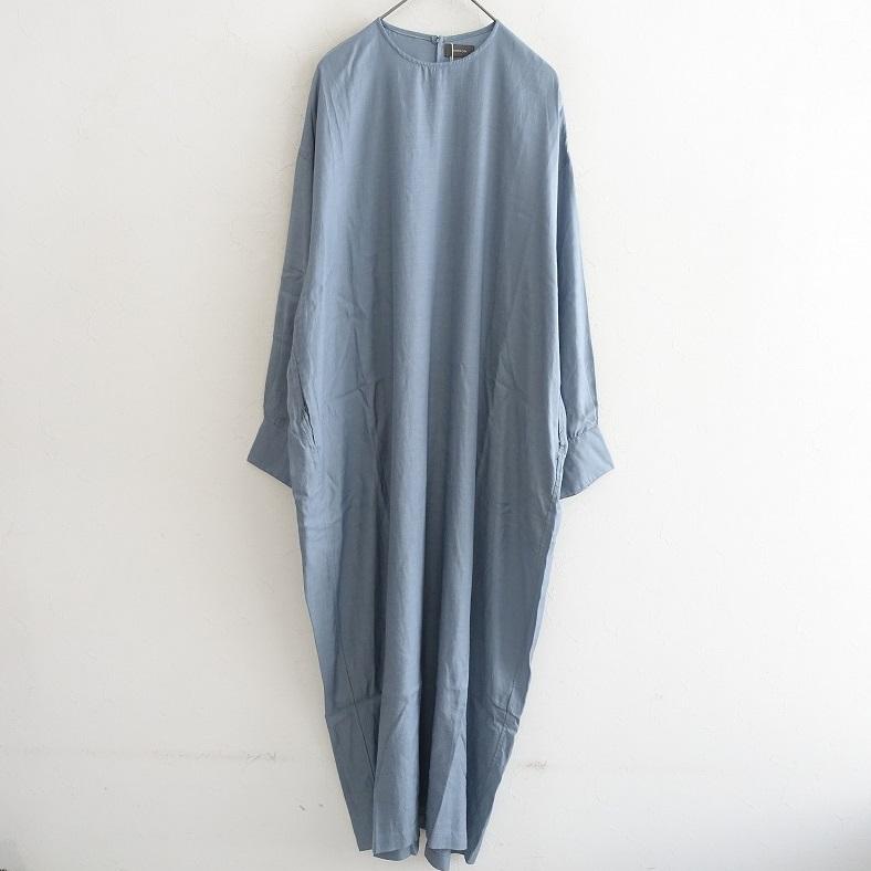 定価4.1万】ウィロウ WIRROW *キュプラコットンドレス*1ツイルAsh Blue