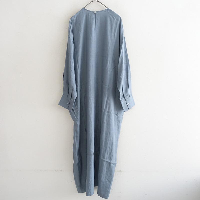 定価4.1万】ウィロウ WIRROW *キュプラコットンドレス*1ツイルAsh Blue