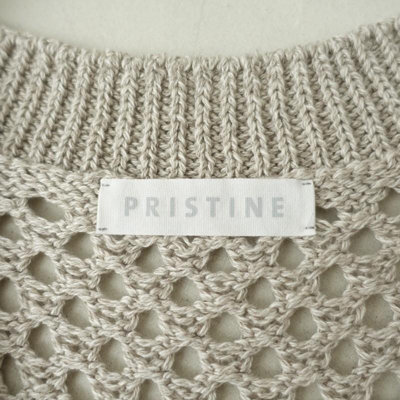 PRISTINE（プリスティン） *コットンリネンヤク透かし編みVネック