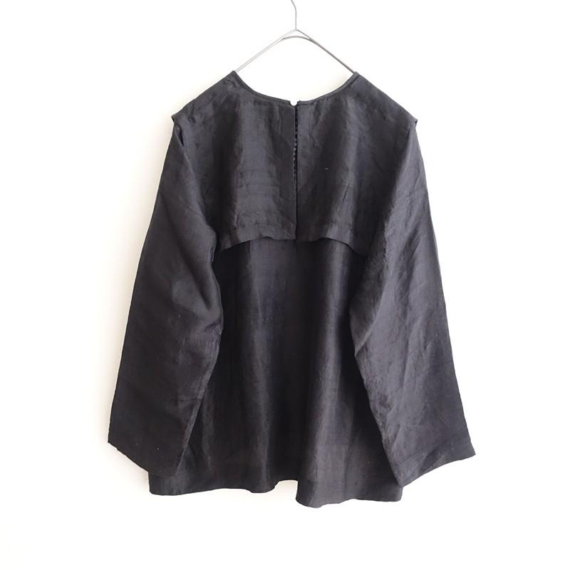 BUNON ブノン　セーラーブラウス　ブラック 難あり/定価2.8万】ブノン BUNON *バックボタンセーラーブラウス*F