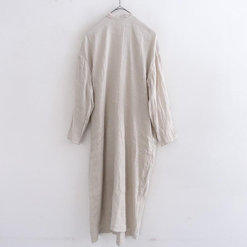 ユルタオ YURTAO *リネンコットンカシュクールワンピース*M麻綿ラメ
