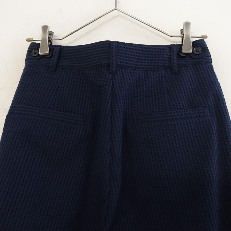 紺バルーンシルエット キュロット Sサイズ 美品/定価2万】ヴァンドウェスト Vent d'ouest *シアサッカー