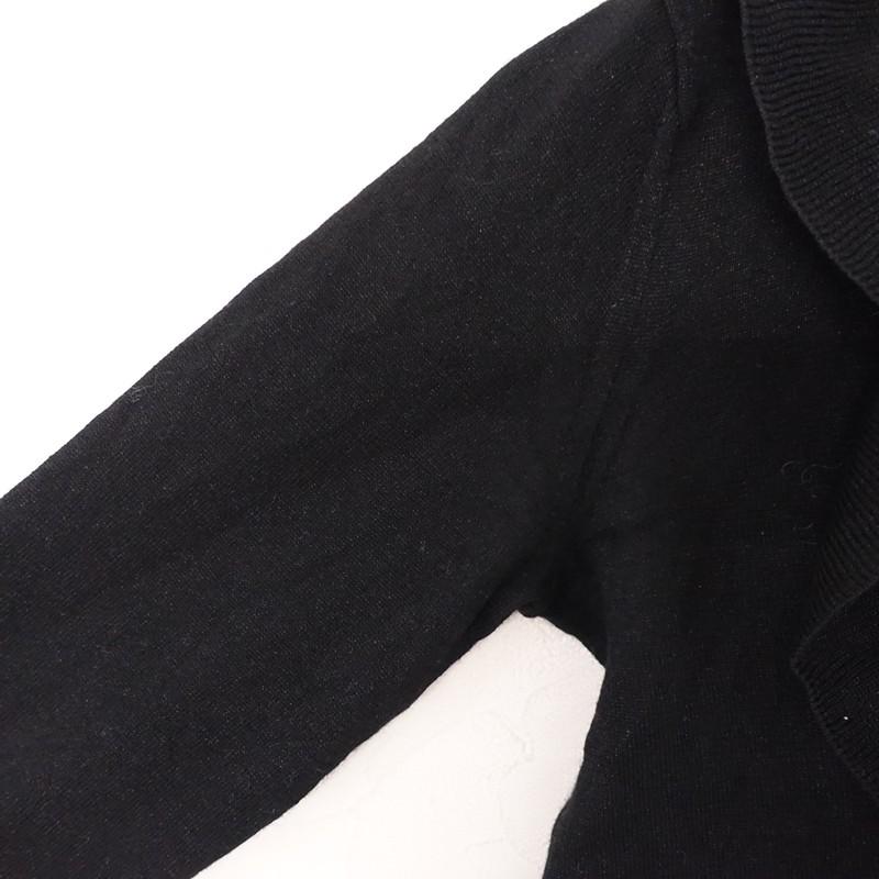 ANAYI（アナイ） *フリルニットプルオーバー*38ラメブラック黒クルー