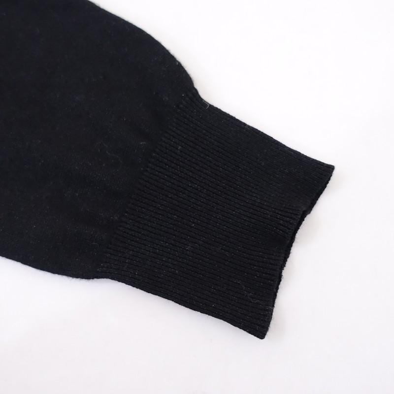 ANAYI（アナイ） *フリルニットプルオーバー*38ラメブラック黒クルー