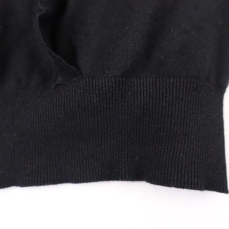 ANAYI（アナイ） *フリルニットプルオーバー*38ラメブラック黒クルー