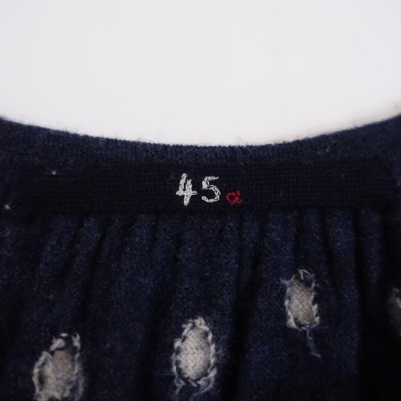 45R フォーティーファイブアール ニット ワンピース L ウール ネイビー 紺 45R フォーティーファイブアール ニット ワンピース L ウール ネイビー