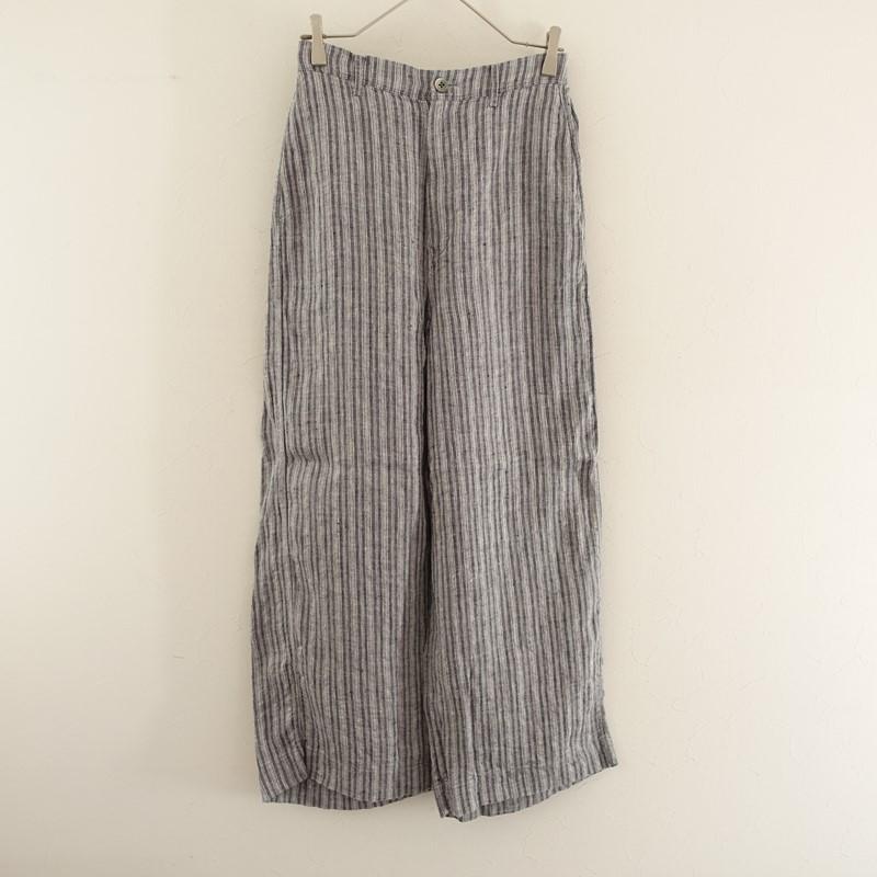 45アールピーエム 45RPM *リネンヘリンボーン織ストライプパンツ*3麻