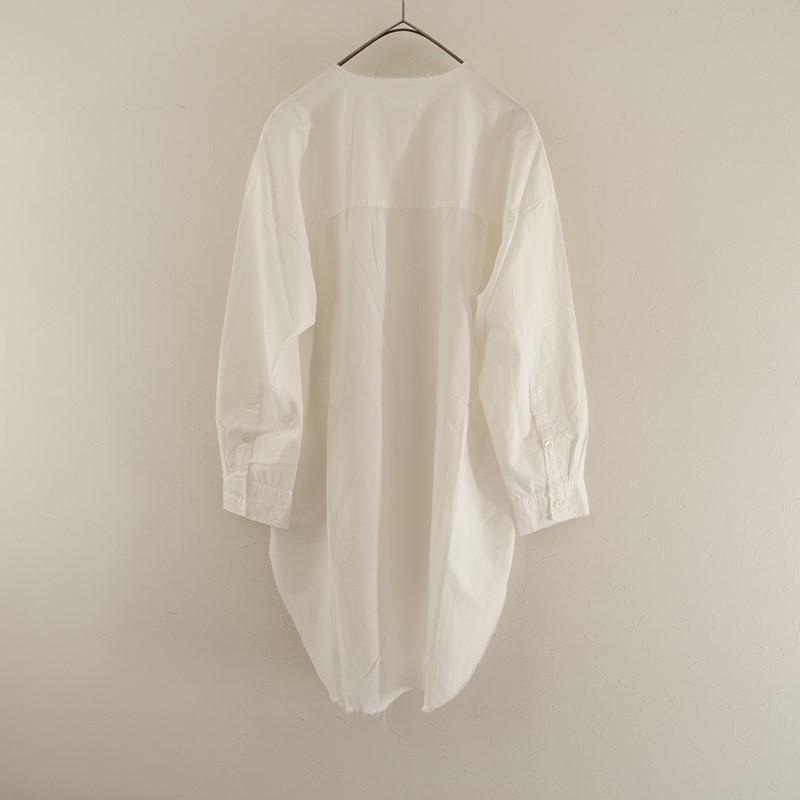 GALERIE VIE（ギャルリー ヴィー） *コットンノーカラーロングシャツ 
