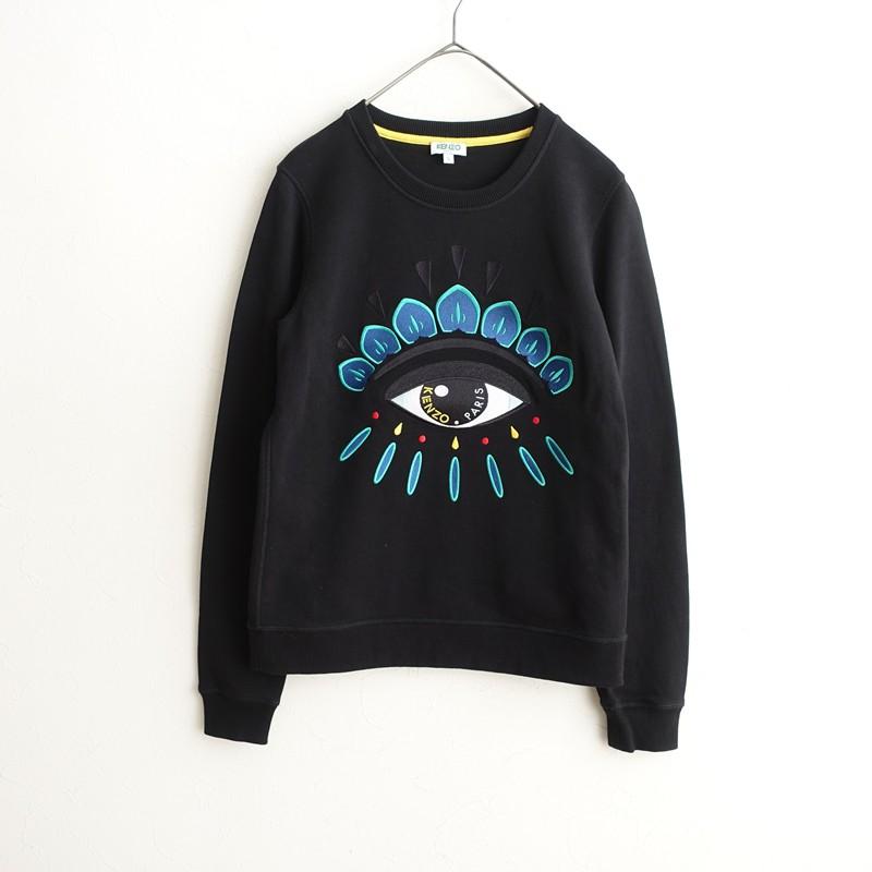 ケンゾー　黒トレーナー KENZO（ケンゾー） *Eye Relaxed Sweatshirts 刺しゅうスウェットプル