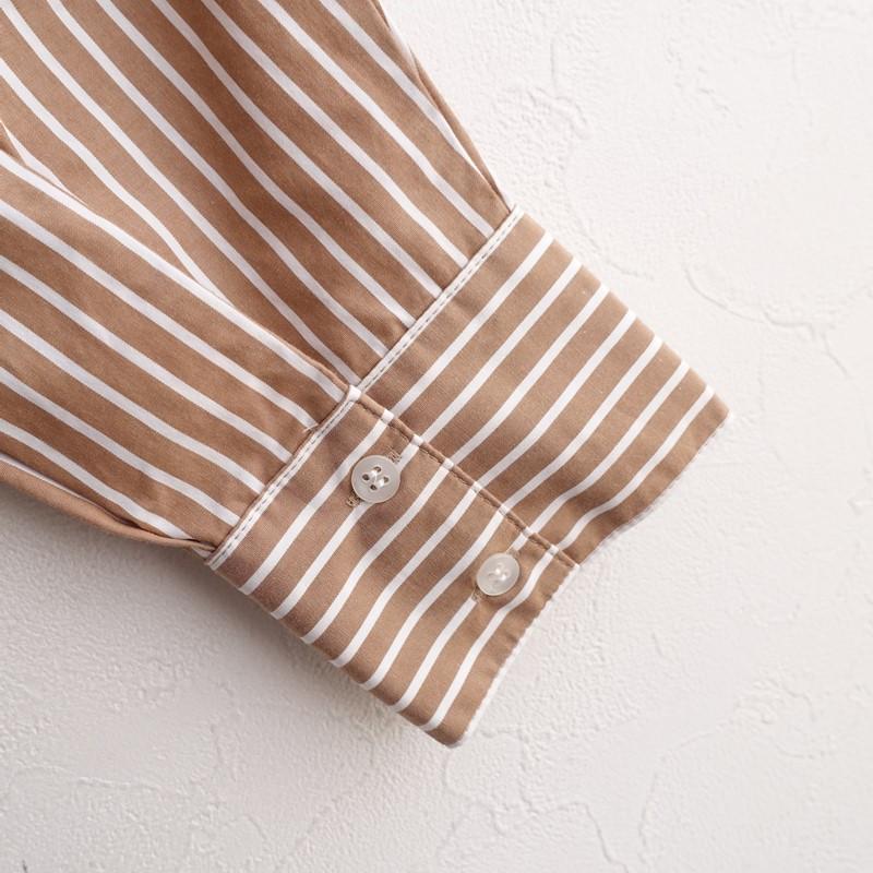 美品/定価1.8万】アワーホーム OURHOME *播州織のベーシックシャツ*F綿