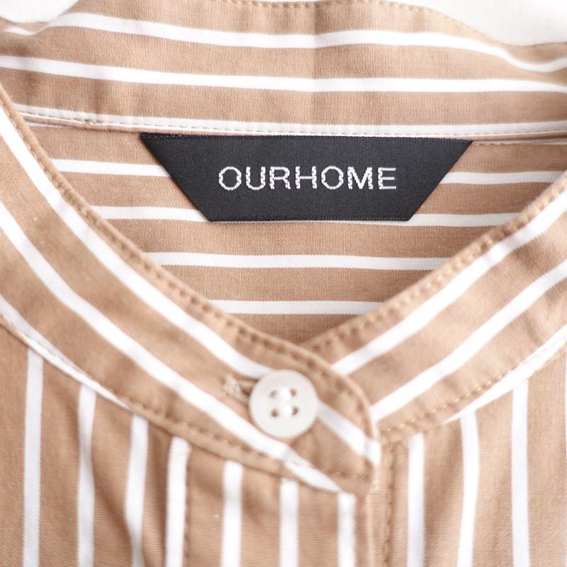 美品/定価1.8万】アワーホーム OURHOME *播州織のベーシックシャツ*F綿