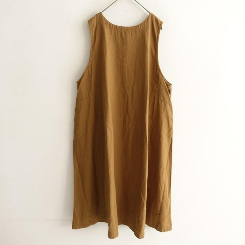 購入不可確認専用☆ネストローブ麻100%シンプルノースリワンピース nest Robe（ネストローブ） 【美品/定価2.7万】ネストローブ *バック