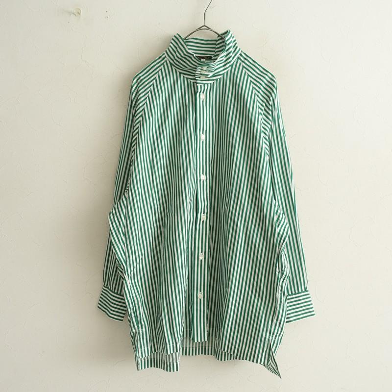 ハバーサック HAVER SACK *コットンストライプハイネックシャツ*1綿 