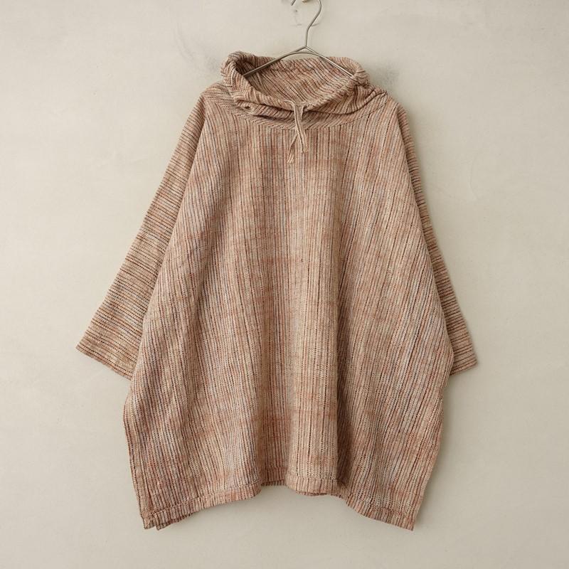 ユニセックス/美品】うさと usaato *ストライプ織ハイネックワイドプル 