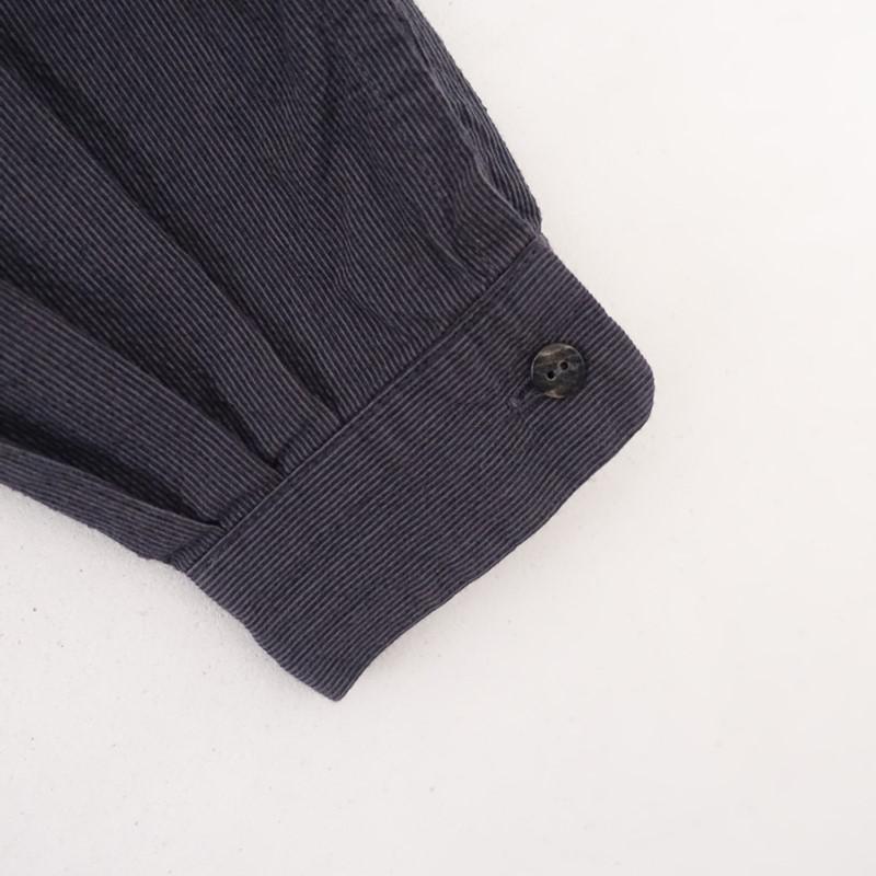 えみおわす *スタンドカラータックギャザーストライプワンピース