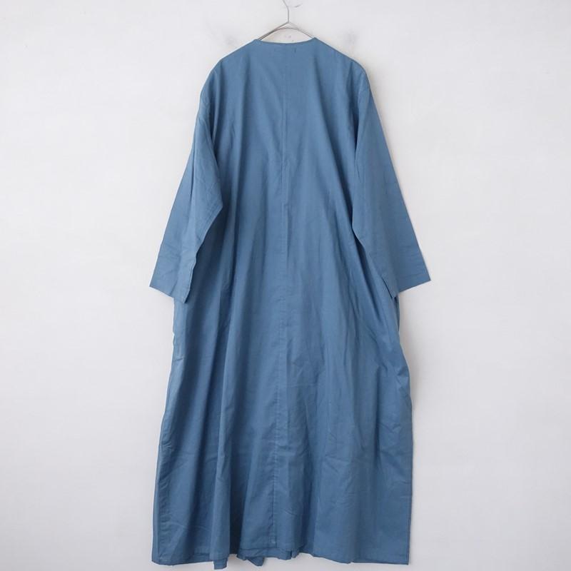 nui mond モンド ラップワンピース 美品】モンド mond./nui mond *ラップワンピース*コットン綿ブルー系