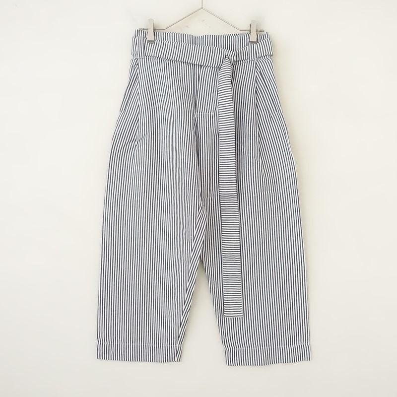 ダニエラグレジス DANIELA GREGIS *リネンストライプベルト付きタック