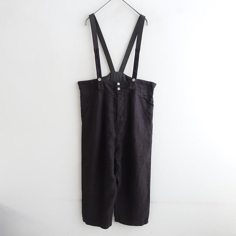 nest Robe ＊ストライプサスペンダー サルエルパンツ リネン混 フリー