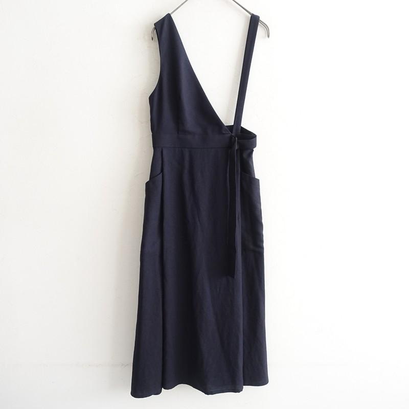 ENFOLDエンフォルドワンショルダージャンパースカート ブラック サイズ36 ウィンターセール】定価5.3万 2021AW エンフォルド ENFOLD ドライ