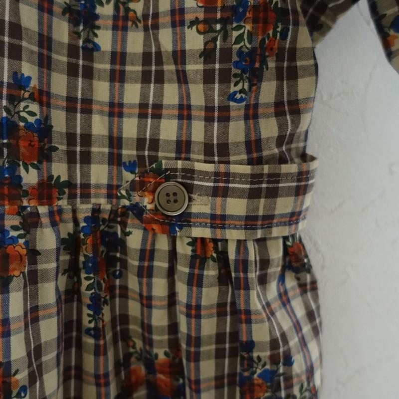 PAR ICI（パーリッシィ） *コットンチェック花柄プリントワンピース*F