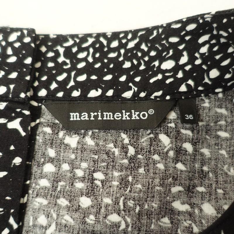 マリメッコ marimekko *コットン長袖チュニックワンピース*36綿総柄