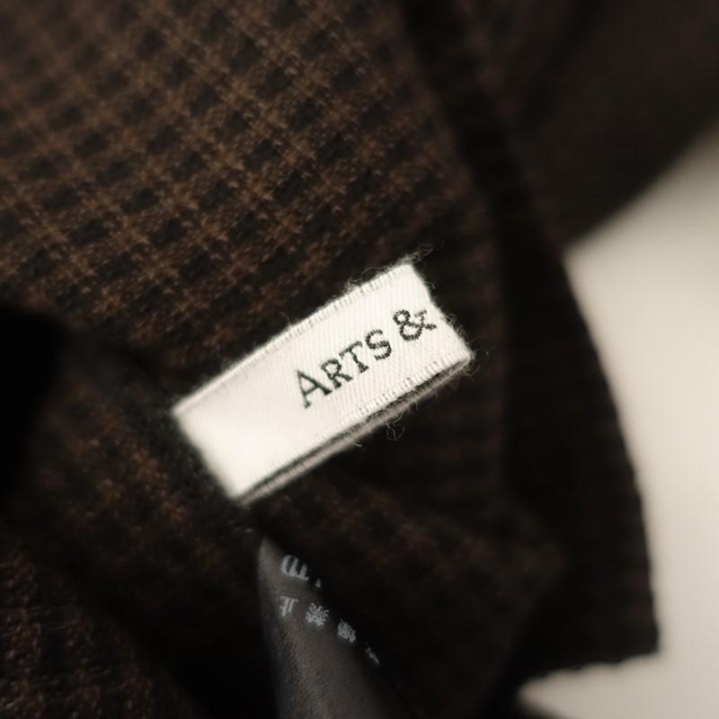 【美品/2024】アーツ&サイエンス ARTS&SCIENCE *New balloon blouse 3 プルオーバーブラウス*1茶黒チェック(25-2512-567)【03A62】の画像