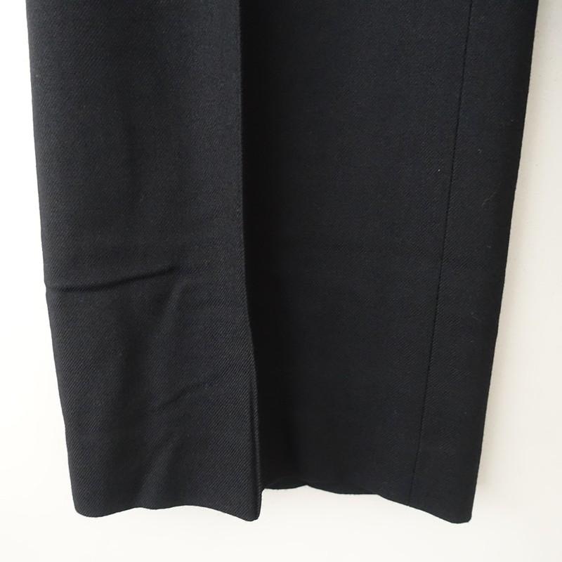 ebure エブール *ウールワイドパンツ*36毛ツイル黒ブラックセンター