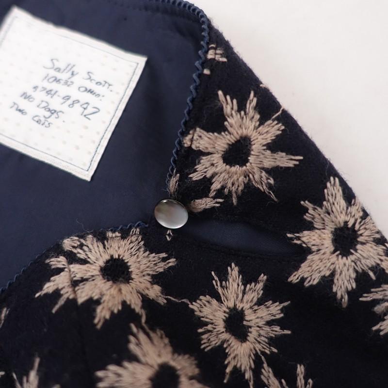 Sally Scott（サリースコット） *ウール裾ゴム刺しゅうワンピース*11AR