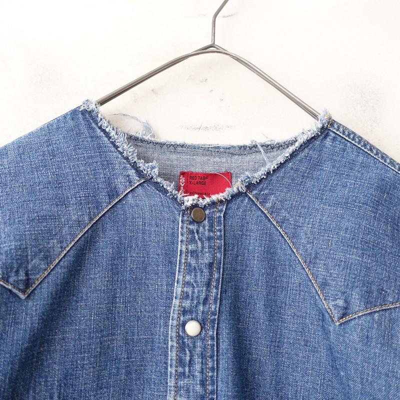 リーバイスレッドタブ Levi's Red Tab *ノーカラーデニムシャツ*XL綿
