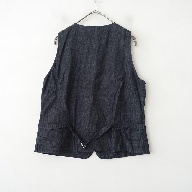 nnest robe ネストローブ　インディゴ　リネン　麻　ベスト nest Robe（ネストローブ） 【美品】ネストローブ *コットンリネン