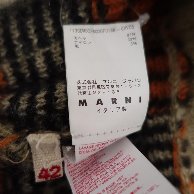 美品】マルニ MARNI *W Checkered Button Down Sweater モヘヤ混