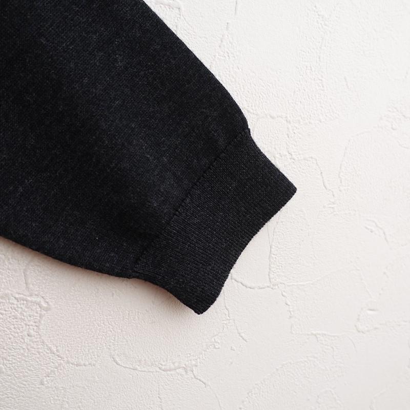 ATON（エイトン） *ウールニットプルオーバー*02毛チャコールグレー