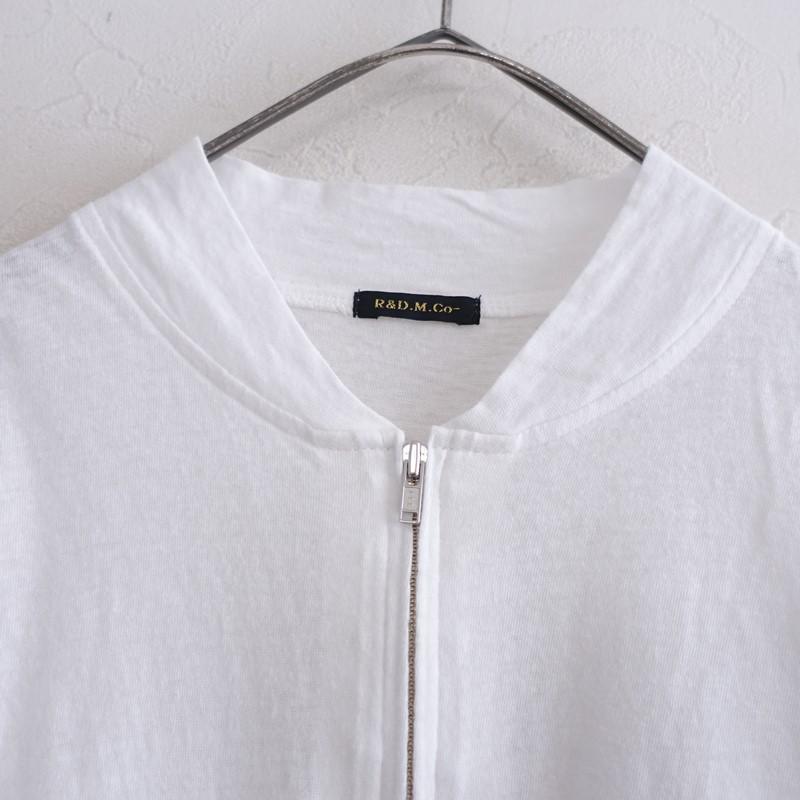 R&D.M.Co. オールドマンズテーラー　 ホワイト刺繍入りチュニック オールドマンズテーラー R&D.M.Co- *天竺ジップアップ羽織*コットン綿