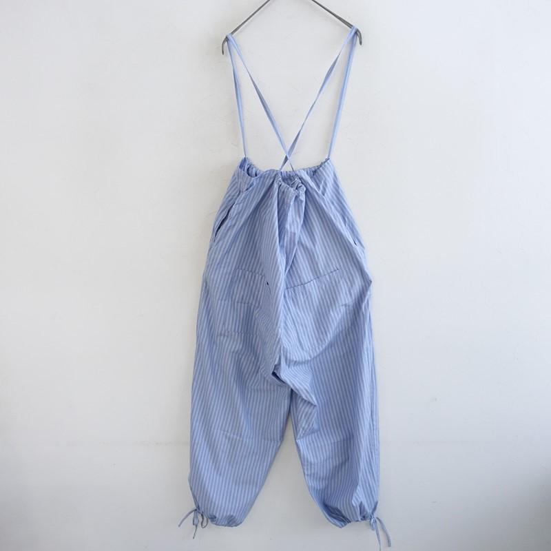 【2025SS/定価2.9万】ネストローブ nest Robe *It’s me コットンストライプバルーンサロペット*F綿ブルー(25-2601-150)【20B62】_1